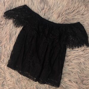 Black lace off the shoulder top